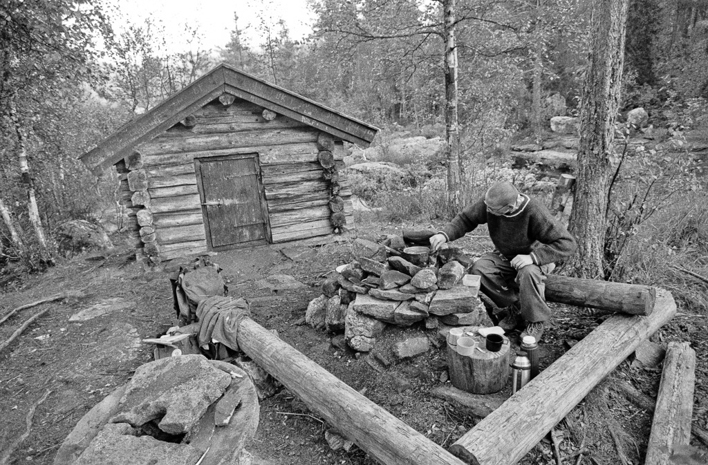 Henrik koker kaffe, rast på tur i Vassfaret