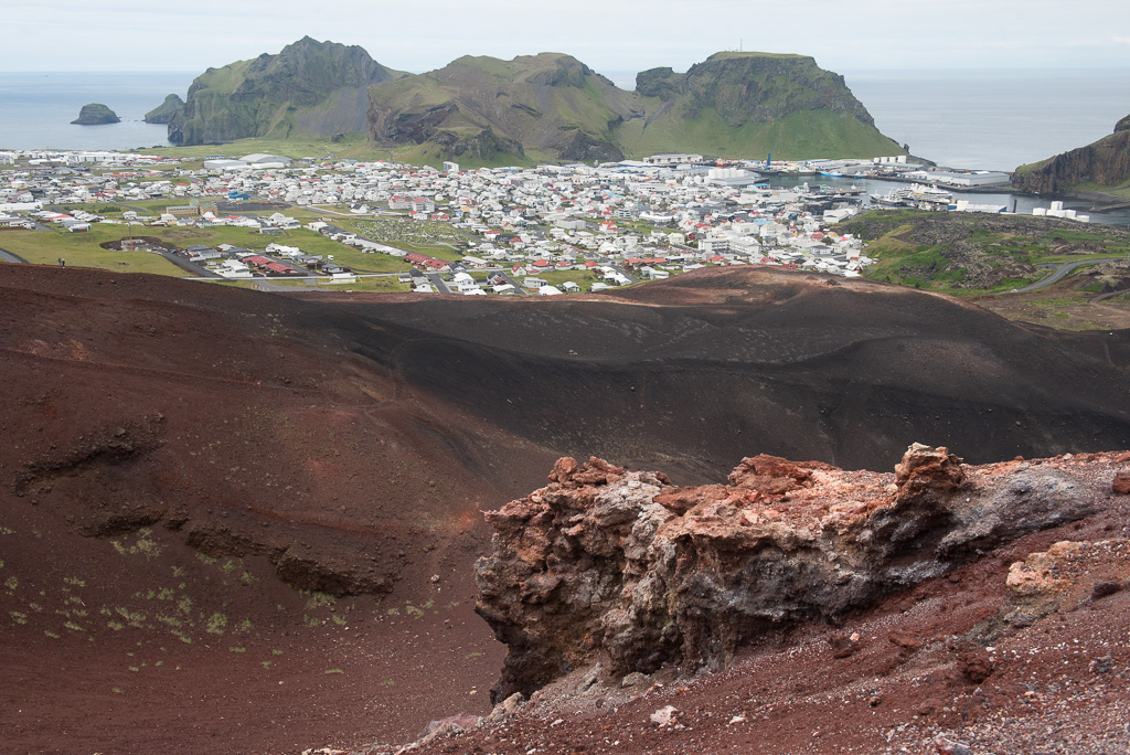 Vestmannaeyjabær seen from Eldfell volcano