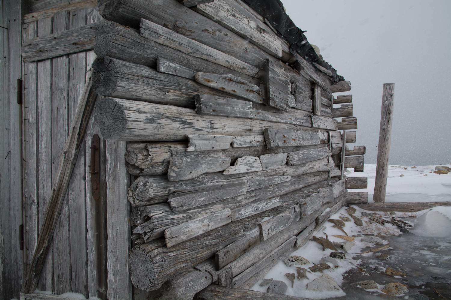 Gammel fangstbu // Old hunters cabin, made of driftwood